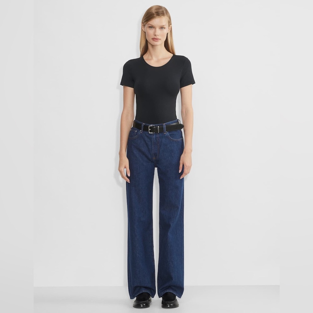 Aritzia Black Contour Bodysuit  with Short Sleeves